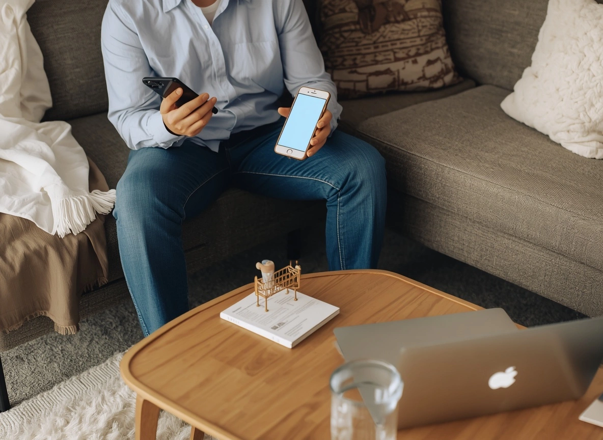 Beginner PLR seller checking a small sales notification on their phone